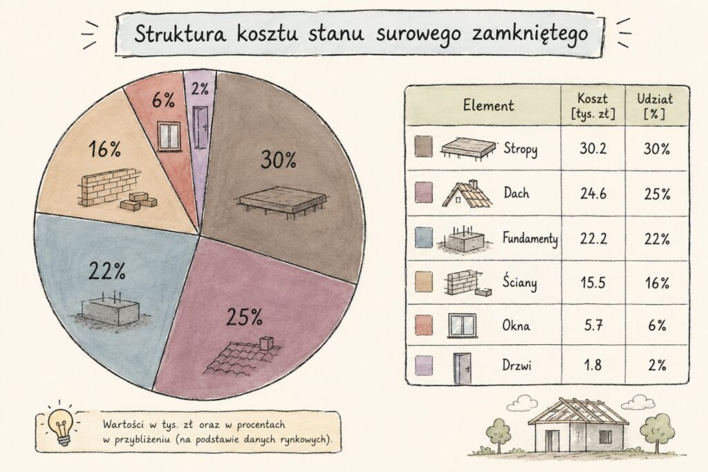 stan surowy zamknięty koszty